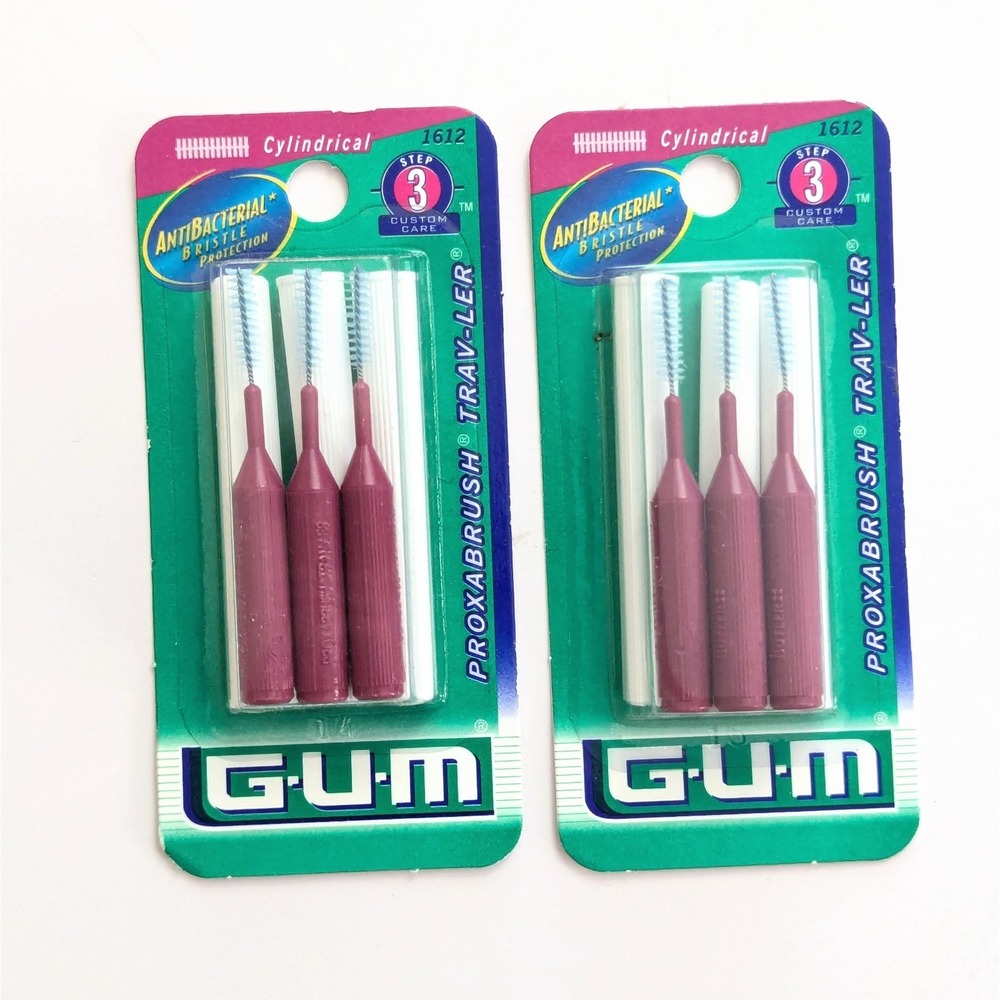 Butler GUM Sunstar Proxabrush Trav-Ler 1612 Cylinder New Sealed Vintage 2 Packs